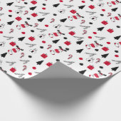 Funny Weihnachtsmuster von Rot, Schwarz, Weiß Geschenkpapier (Ecke)