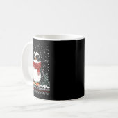 Funny Weihnachtspenguin mit Sungles Ugly Christma Kaffeetasse (Vorderseite Links)