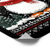 Funny Weihnachtspenguin mit Sungles Ugly Christma Poster (Ecke)