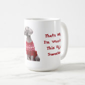 Funny Weimaraner in Weihnachts-Sweater Kaffeetasse (VorderseiteRechts)