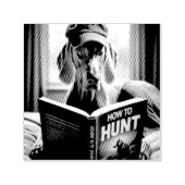 Funny Weimaraner liest ein Buch über die Jagd Permastempel (Design)