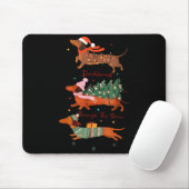 Funny Weiner Dog Dachshund Through The Snow Merry  Mousepad (Mit Mouse)