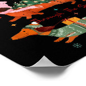 Funny Weiner Dog Dachshund Through The Snow Merry Poster (Ecke)