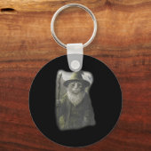 Funny Weird Kitten Wizard Ghost Cat Meme Catdalf H Schlüsselanhänger (Vorderseite)