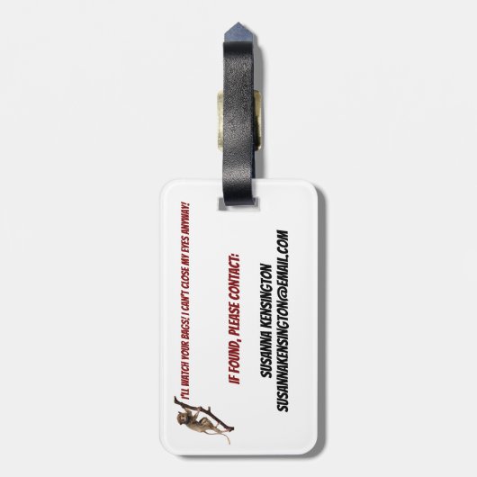 Funny Weird Monkey Lemur hat Separationsangst Gepäckanhänger (Rückseite vertikal)