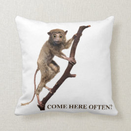 Funny Weird Taxidermy Monkey Lemur | Big Eyes Kissen