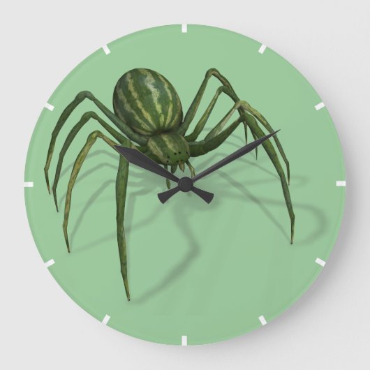 Funny Weird WaterMelon Spider Große Wanduhr (Vorderseite)