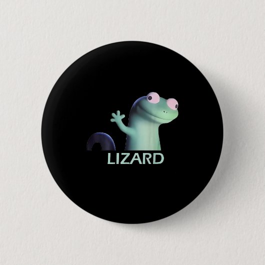 Funny Weirdcore Animal Women Men Lizard Liz Button (Vorderseite)