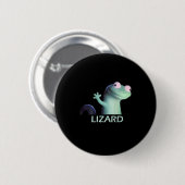 Funny Weirdcore Animal Women Men Lizard Liz Button (Vorne & Hinten)