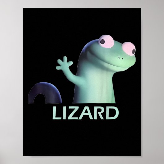 Funny Weirdcore Animal Women Men Lizard Liz Poster (Vorne)