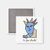 Funny WEIRDOS Annoyed Cartoon Magnet (Vorderseite/Rückseite)