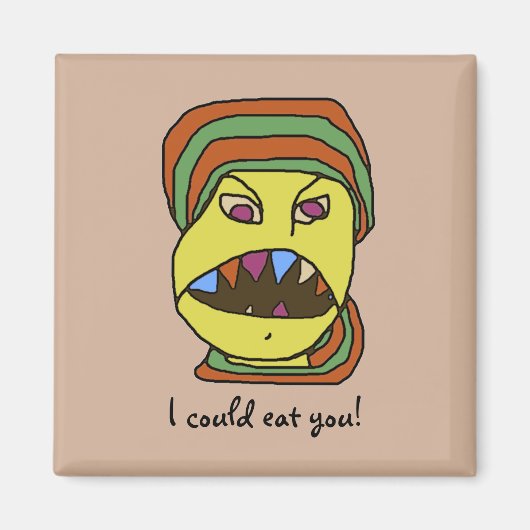 Funny WEIRDOS hungriger Cartoon Magnet (Vorne)