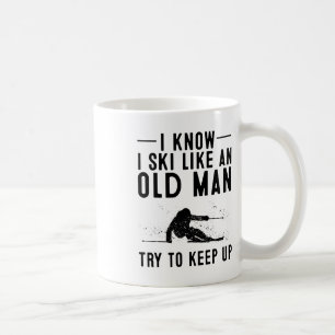 Funny weiß ich Ski wie ein alter Mann Geschenk Nie Kaffeetasse