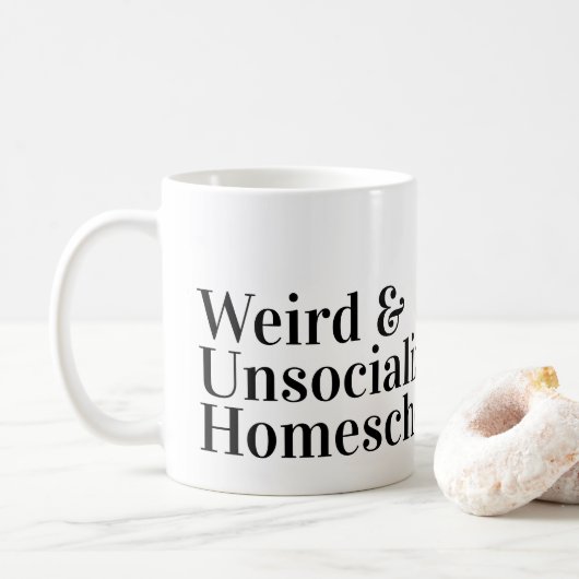 Funny Weiß und unsozialisierte Homeschool-Mama ode Kaffeetasse (Mit Donut)