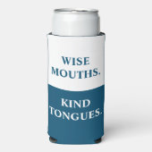 Funny "Weiße Mouths. Herzlichen Glückwunsch." Blau Selters Dosenkühler (Seltzer Vorderseite)