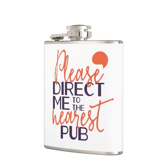 Funny weist mich bitte in den nächsten Pub Flachmann (Links)