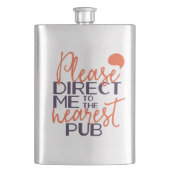 Funny weist mich bitte in den nächsten Pub Flachmann (Vorderseite)