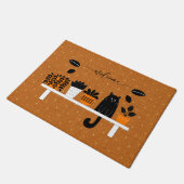 Funny Welcome Bookshelf Verstecken Black Cat Zuhau Fußmatte (Schrägansicht)