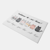 Funny Welcome Hope you like Cat Hair Pers Fußmatte (Schrägansicht)