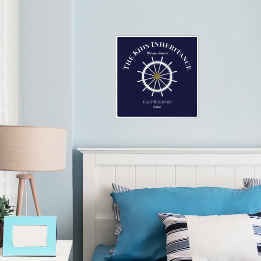 Funny Welcome on the Ship's Wheel Foil Text Foliendrucke (In Situ (Schlafzimmer))