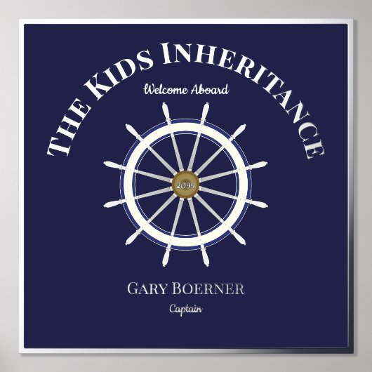 Funny Welcome on the Ship's Wheel Foil Text Foliendrucke (Vorderseite)