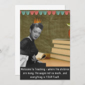 Funny Welcome Teacher Vintag Black Woman Card (Vorne/Hinten)