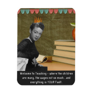 Funny Welcome Teacher Vintag Black Woman Magnet