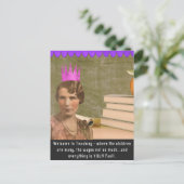 Funny Welcome Teacher Vintag Woman Postcard Postkarte (Stehend Vorderseite)