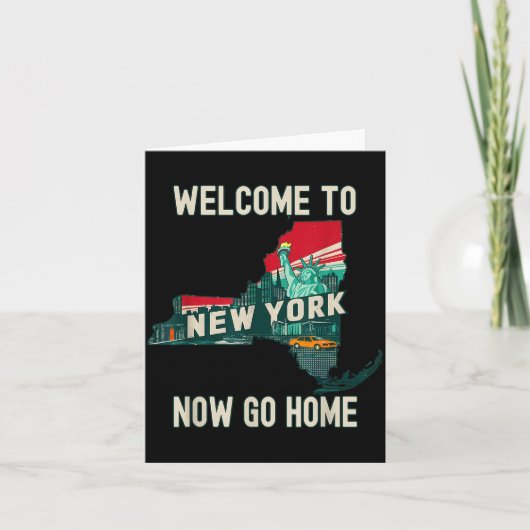 Funny Welcome To New York Retro Design, Funny New Karte (Vorderseite)