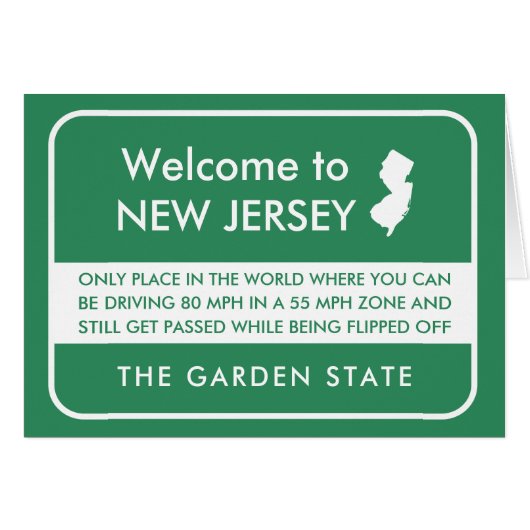 Funny Welcome Welcome Card auf New Jersey (Vorderseite (Horizontal))