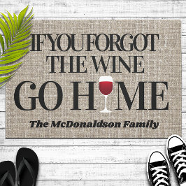 Funny Welcome: Wenn du die Wine Go Zuhause vergess Fußmatte