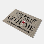 Funny Welcome: Wenn du die Wine Go Zuhause vergess Fußmatte (Schrägansicht)