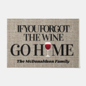 Funny Welcome: Wenn du die Wine Go Zuhause vergess Fußmatte (Vorderseite)