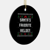 Funny welder Christmas sweater Keramik Ornament (Rechts)