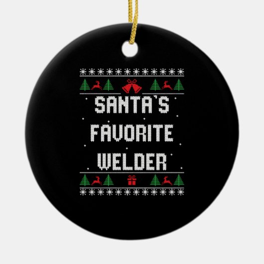 Funny welder Christmas sweater Keramik Ornament (Vorne)