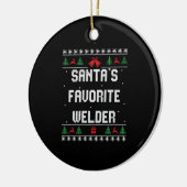 Funny welder Christmas sweater Keramik Ornament (Links)