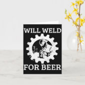 Funny Welder Will Weld For Beer Welding Gift Tank  Karte (Gelbe Blume)