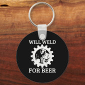 Funny Welder Will Weld For Beer Welding Gift Tank Schlüsselanhänger (Vorderseite)