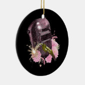 Funny Welding Welders Pink Helmet Welder Spark Keramik Ornament (Rechts)