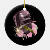 Funny Welding Welders Pink Helmet Welder Spark Keramik Ornament (Hinten)