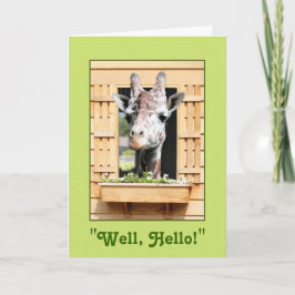 Funny Well Hello Giraffe Grußkarte Karte