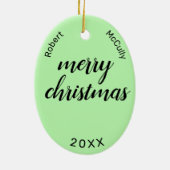 Funny Well Hung Print Christmas Kleine Geschenk Keramik Ornament (Hinten)