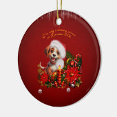 Funny Welpe Keramik Ornament (Links)