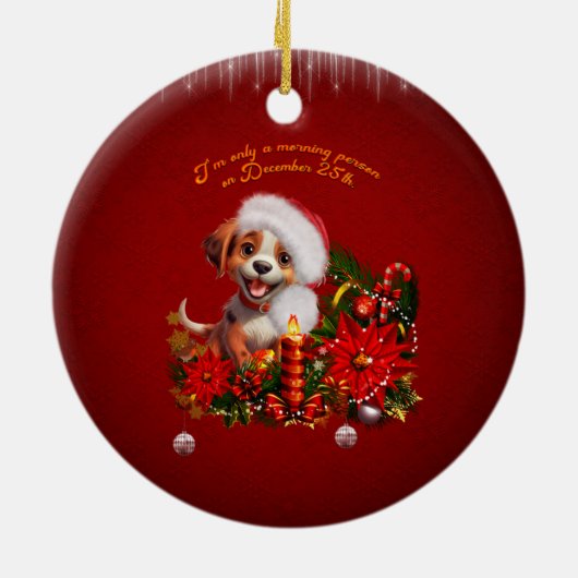 Funny Welpe Keramik Ornament (Hinten)