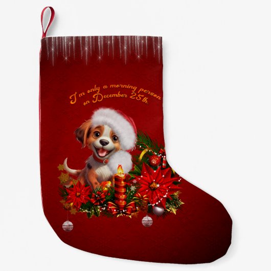 Funny Welpe Kleiner Weihnachtsstrumpf (Vorderseite)