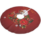 Funny Welpe Polyester Weihnachtsbaumdecke (Schrägansicht)