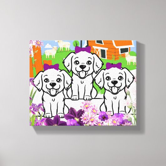 Funny Welppies Leinwanddruck (Vorderseite)