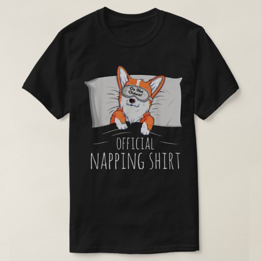 Funny Welsh Corgi Dog Lover Power Napper Napping T-Shirt (Design vorne)