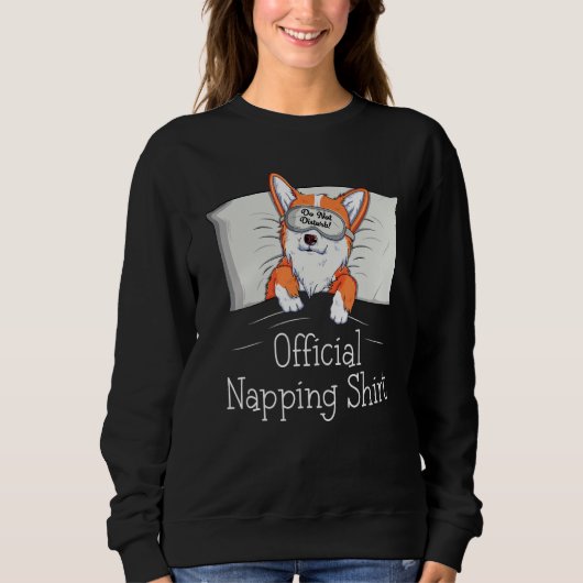 Funny Welsh Corgi Power Napper Dog Lover Napping Sweatshirt (Vorderseite)