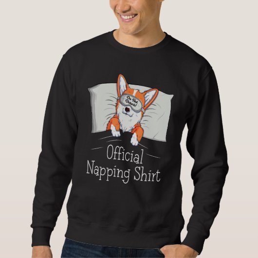 Funny Welsh Corgi Power Napper Dog Lover Napping Sweatshirt (Vorderseite)